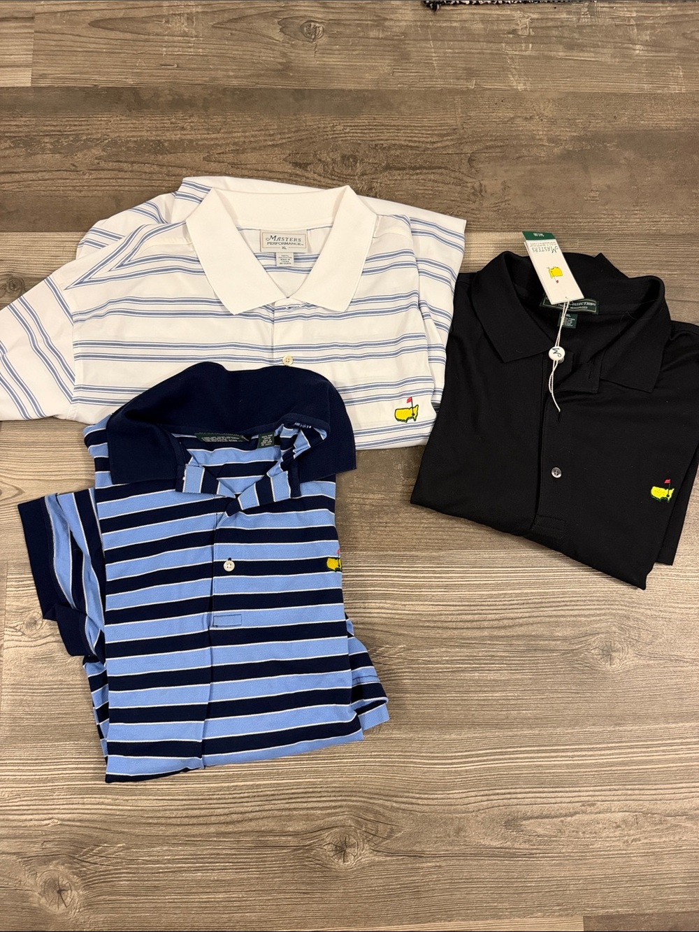 Masters Golf Short-Sleeve Polo Shirt XL Bundle - Blue, Black & White